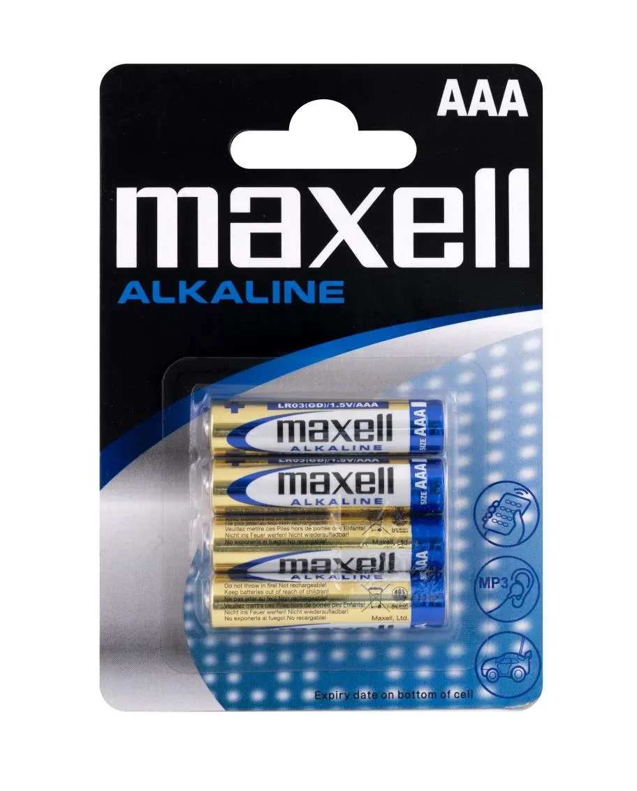 BATERI ALKALINE MAXELL LR03 4PK BLISTER