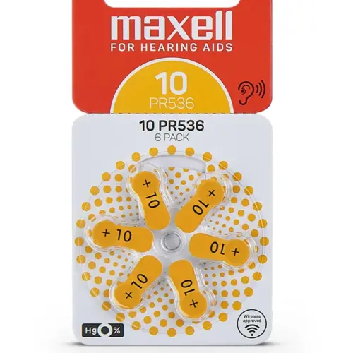 BATERI PER APARAT DEGJIMI MAXELL PR536 (10) ZINK AIR 6PK BLISTER [33453]