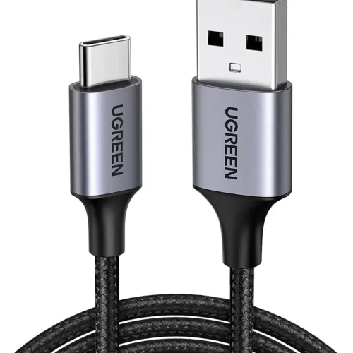 UGREEN USB-A 2.0 TO USB-C CABLE NICKEL PLATING ALUMINUM BRAID 1M (BLACK)