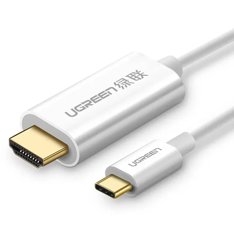 UGREEN USB TYPE C TO HDMI CABLE MALE TO MALE ABS CASE 1.5M (WHITE)