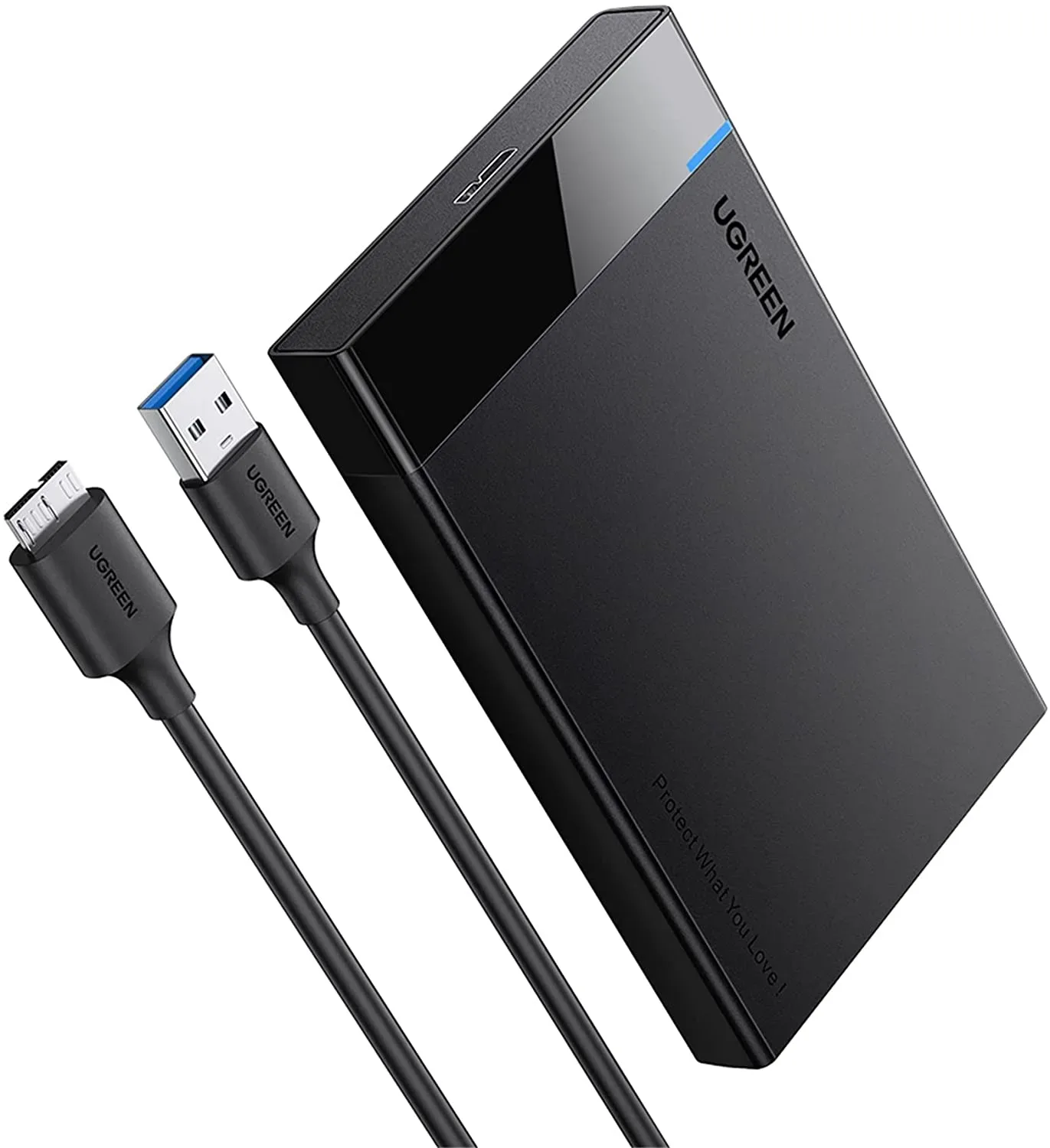 UGREEN 2.5 INCH HARD DRIVE BOX WITH MICRO-B TO USB-A 3.0 CABLE