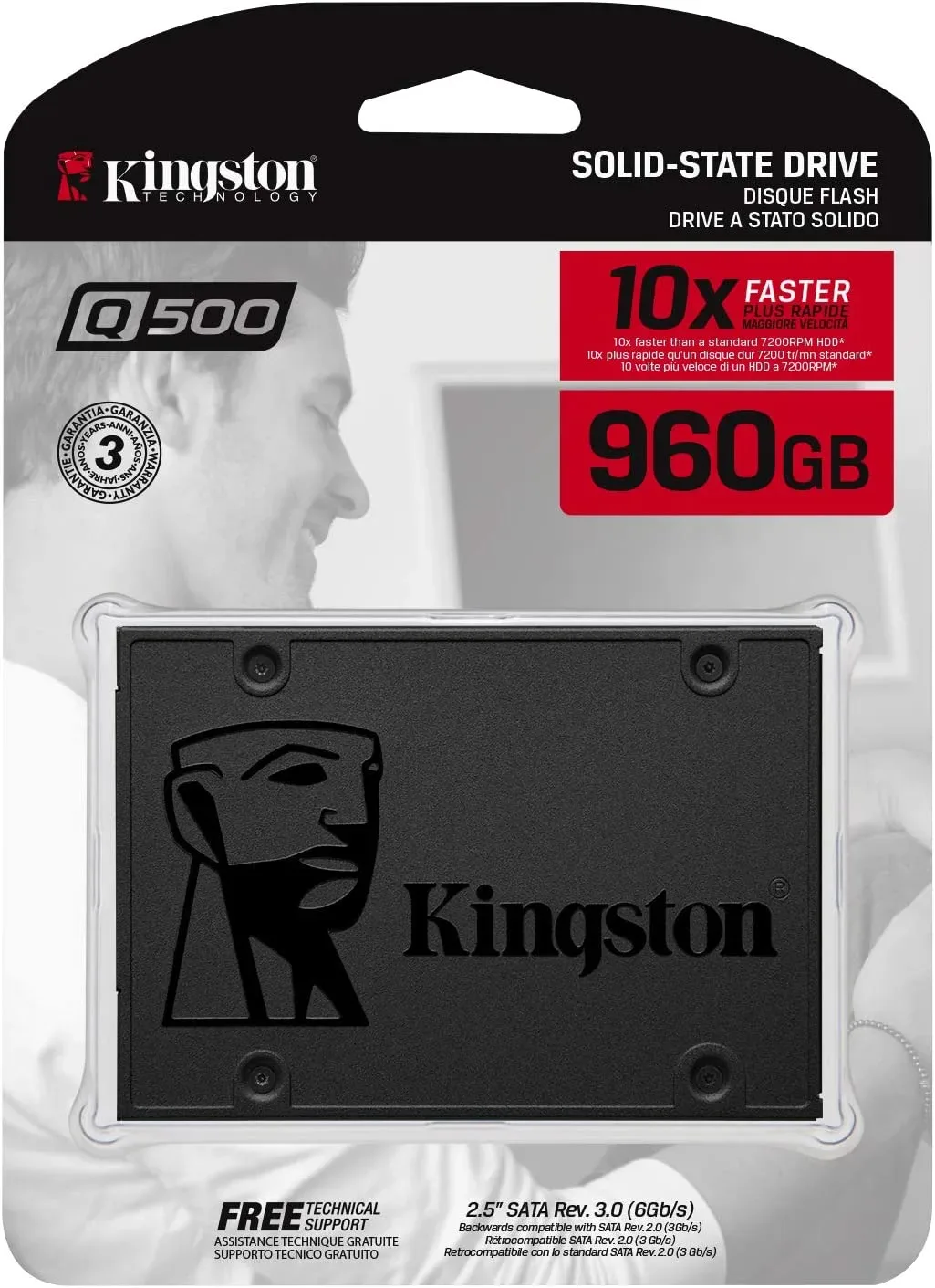 SSD KINGSTON A400 2,5 960GB SATA3 RW: 500/450MB/S, TLC, 300TBW