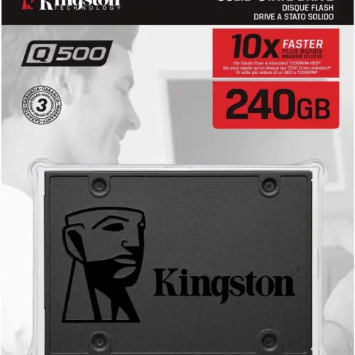 SSD KINGSTON A400 2,5 240GB SATA3 RW: 500/350MB/S, TLC, 80TBW