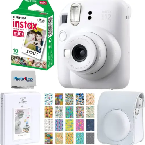 Bundle Camera Instax Mini 12 Clay White