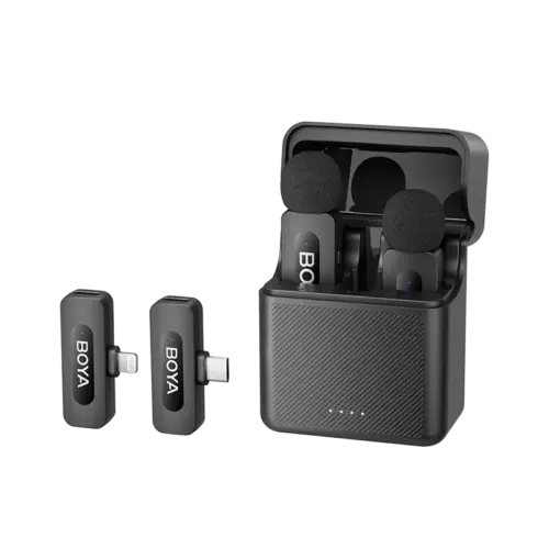 BOYA BY-V3 Combo – Mikrofon Wireless për Android & iPhone, USB-C/Lightning, 2 Persona