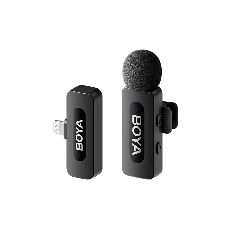 BOYA BY-V2 – Mikrofon Lavalier Wireless për iPhone/iPad Lightning, 2 Persona