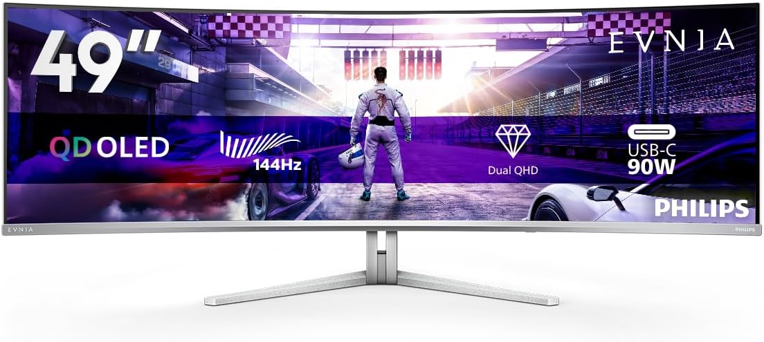 Monitor Gaming Philips Evnia 49M2C8900L 49” QD-OLED Curved 144Hz HDR400