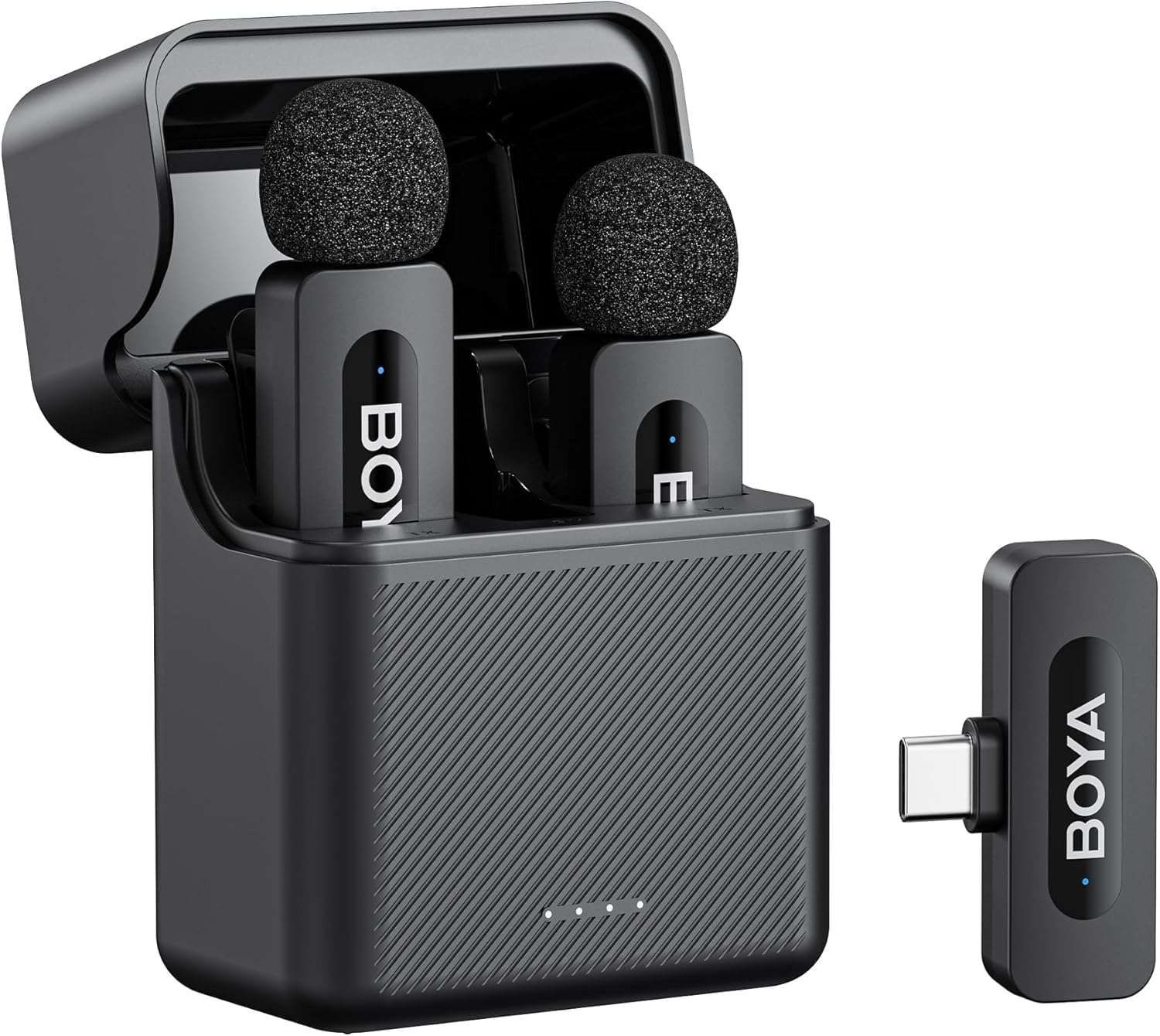 BOYA BY-V30 USB-C – Mikrofon Wireless me Charging Box për Android & Type-C