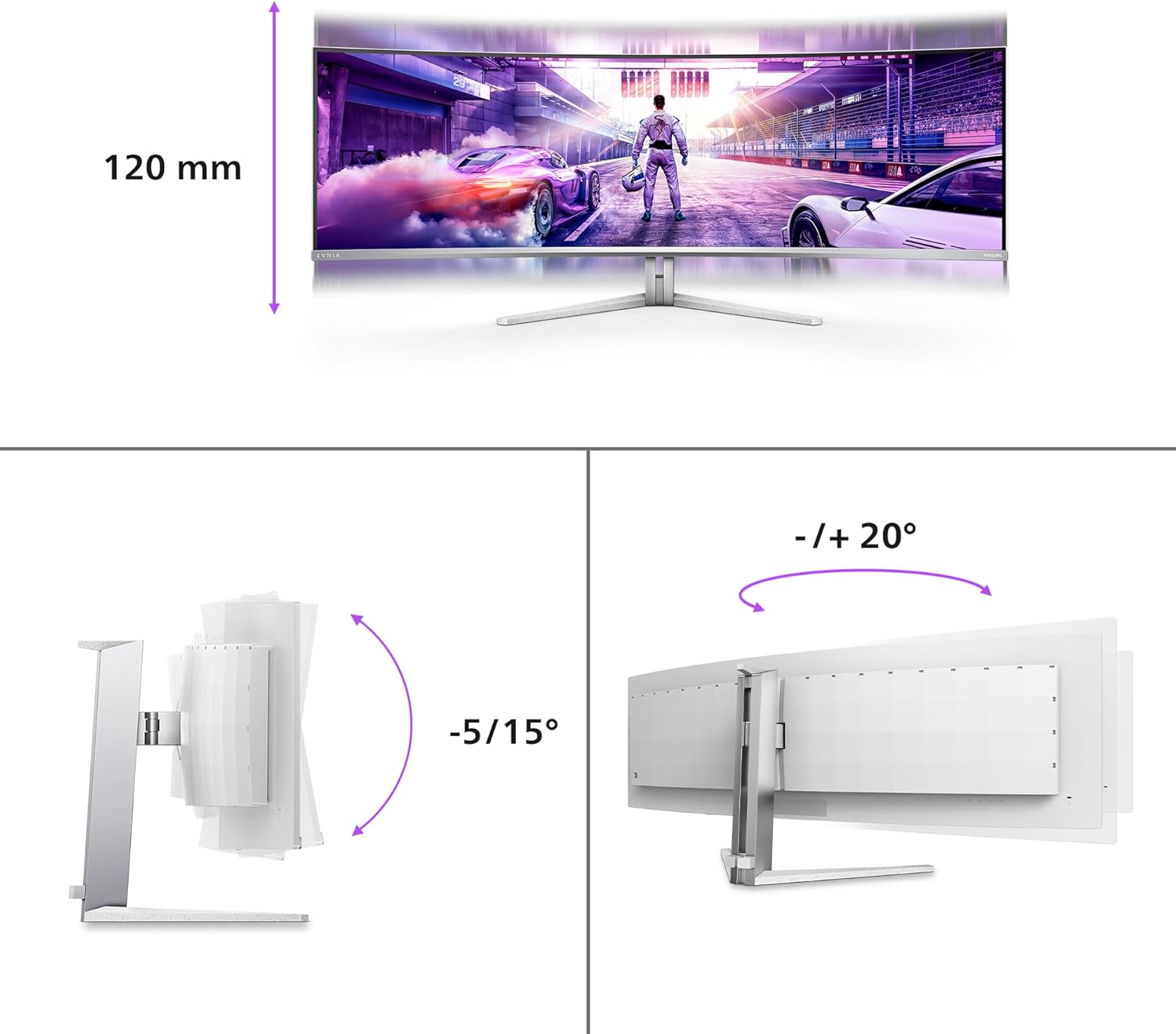 Monitor Gaming Philips Evnia 49M2C8900L 49” QD-OLED Curved 144Hz HDR400 - Image 4