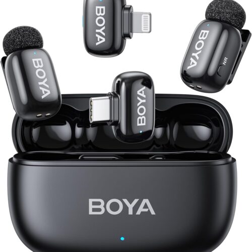 BOYA Mini 2 Lightning & Type-C – Mikrofon Wireless 2.4GHz me 2 Mikrofona dhe AI-ANC
