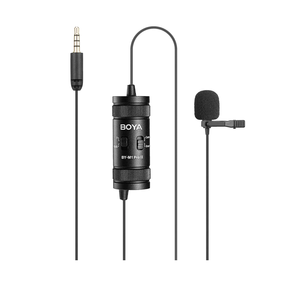 BOYA BY-M1 Pro II – Mikrofon Lavalier Profesional me Kabllo 6m për Kamera & Smartphone