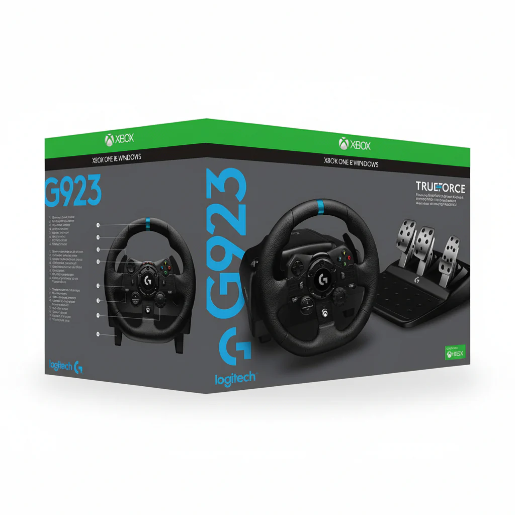 Wheel Logitech G923 TrueForce, Steering wheel and pedal set, (for Xbox Series X|S / Xbox One / PC)941-000158