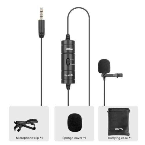 BOYA BY-M1S Smart – Mikrofon Lavalier Universal me Kabllo 3.5mm, i Zi