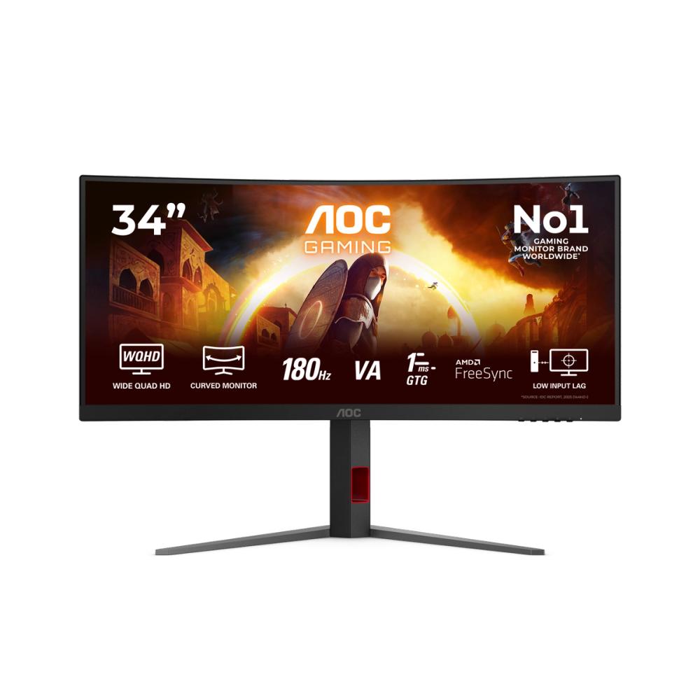 Monitor AOC U34E2M | 34inch 3K, 3440 x 1440, Wide Quad HD UltraWide VA Monitor Gaming, 100Hz, DP/HDMI