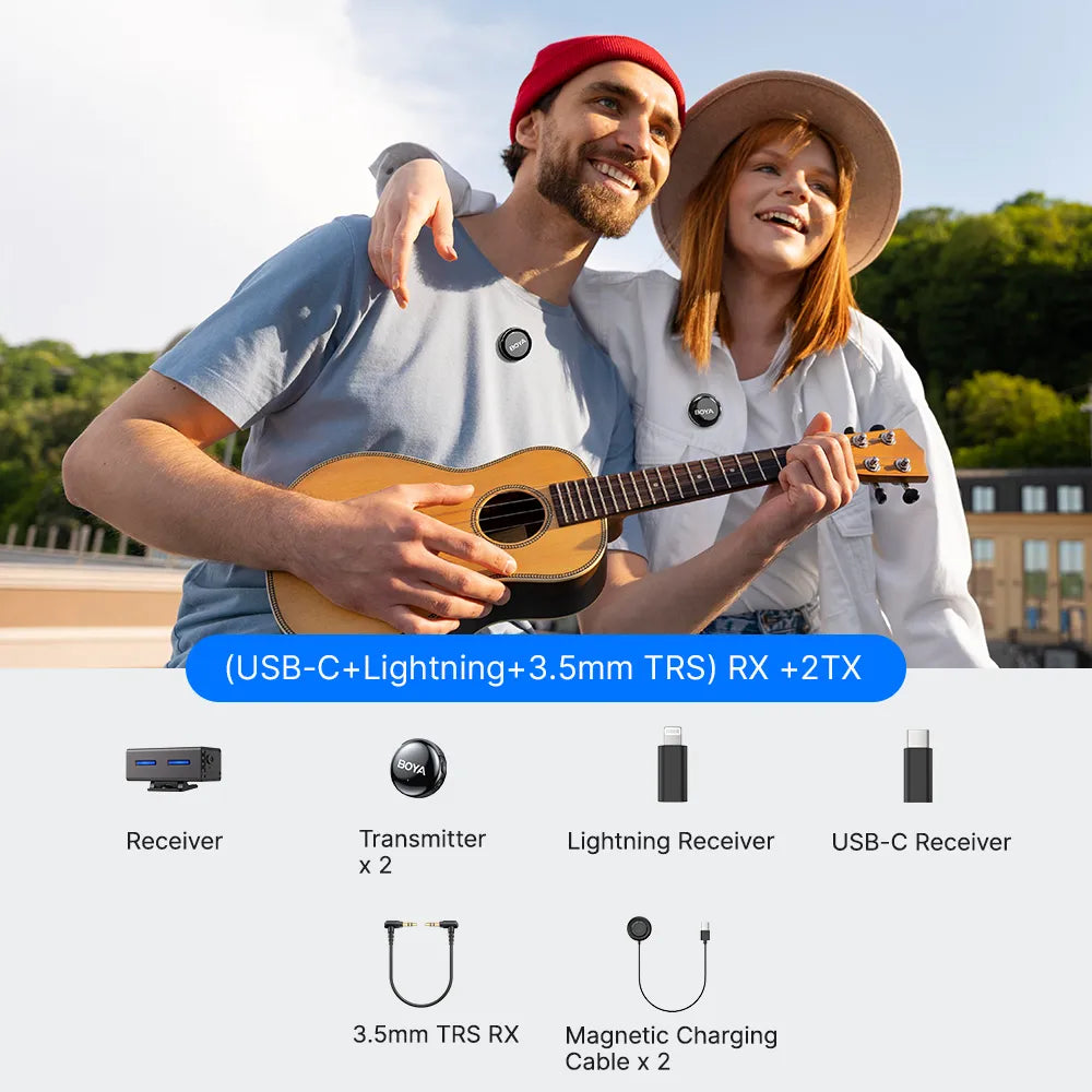 BOYA LINK 3-02 – Mikrofon Wireless me 2 Mikrofona, USB-C & 3.5mm, Charging Box - Image 3
