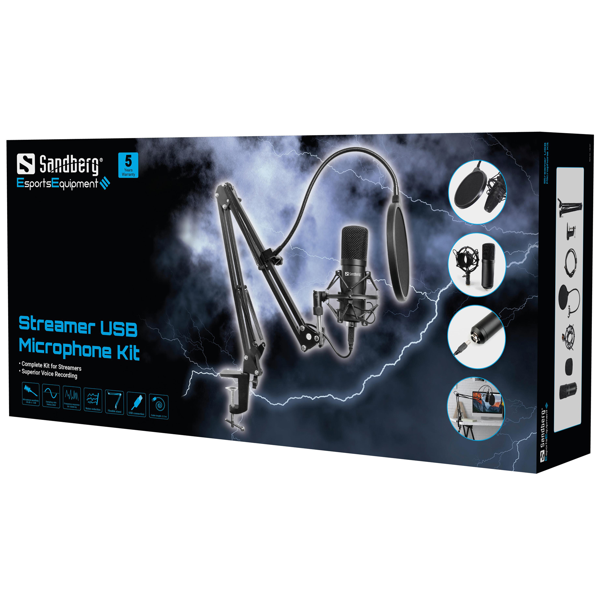 Set mikrofoni Sandberg Streamer USB për streaming - Image 2