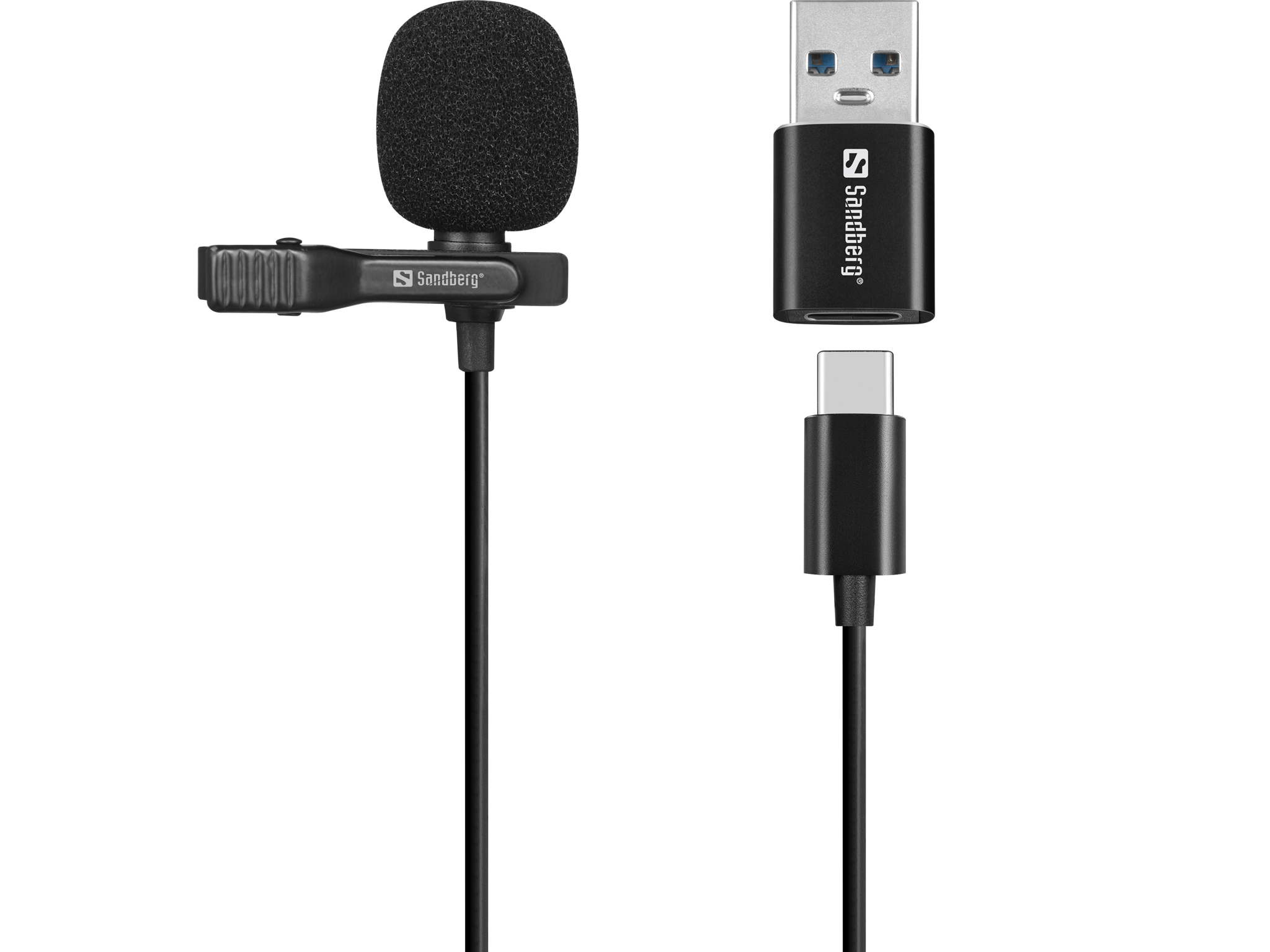 Mikrofon lavalier Sandberg Streamer USB me kapëse