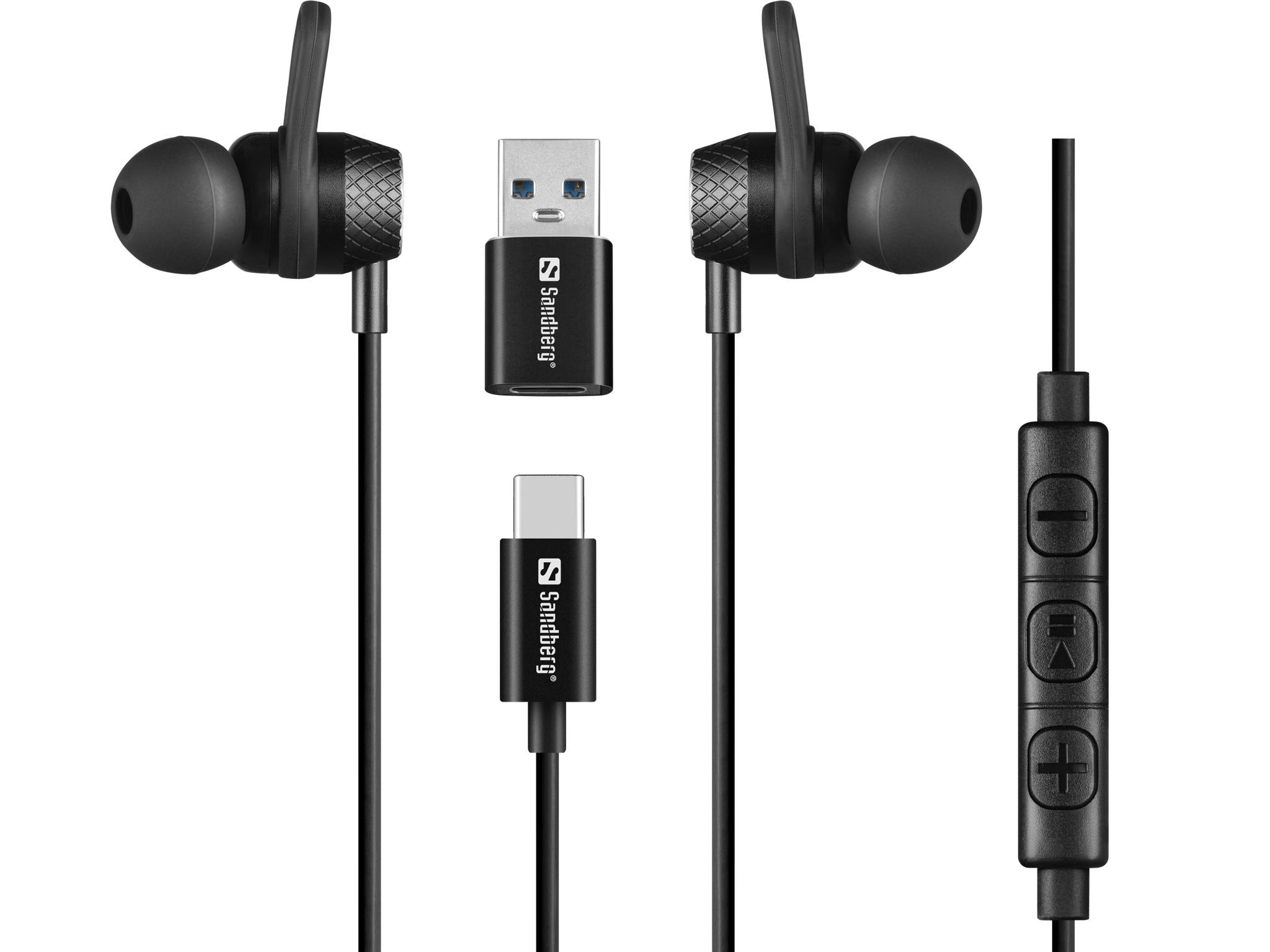 Kufje in-ear Sandberg USB-C/USB-A me mikrofon