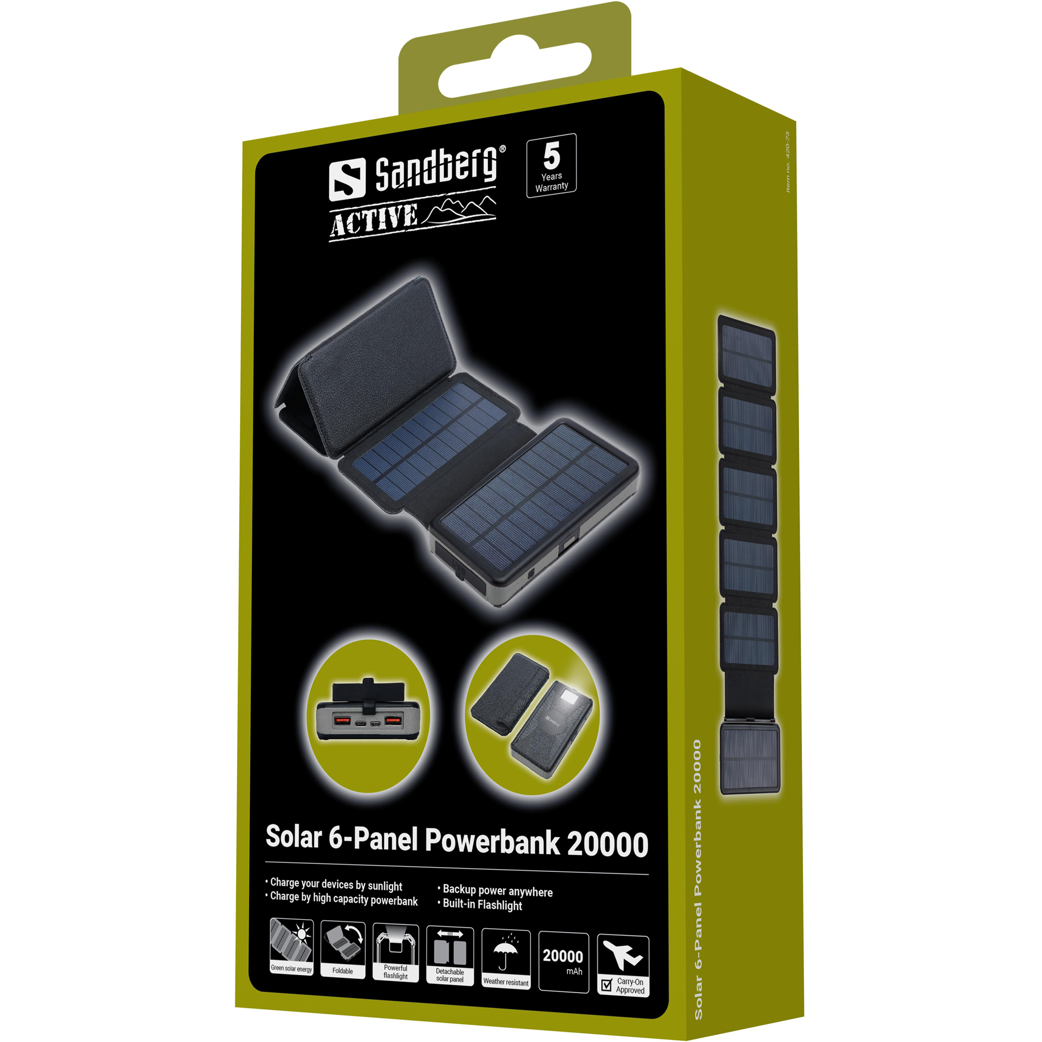 Sandberg Solar 6-Panel Powerbank 20000 - Image 5
