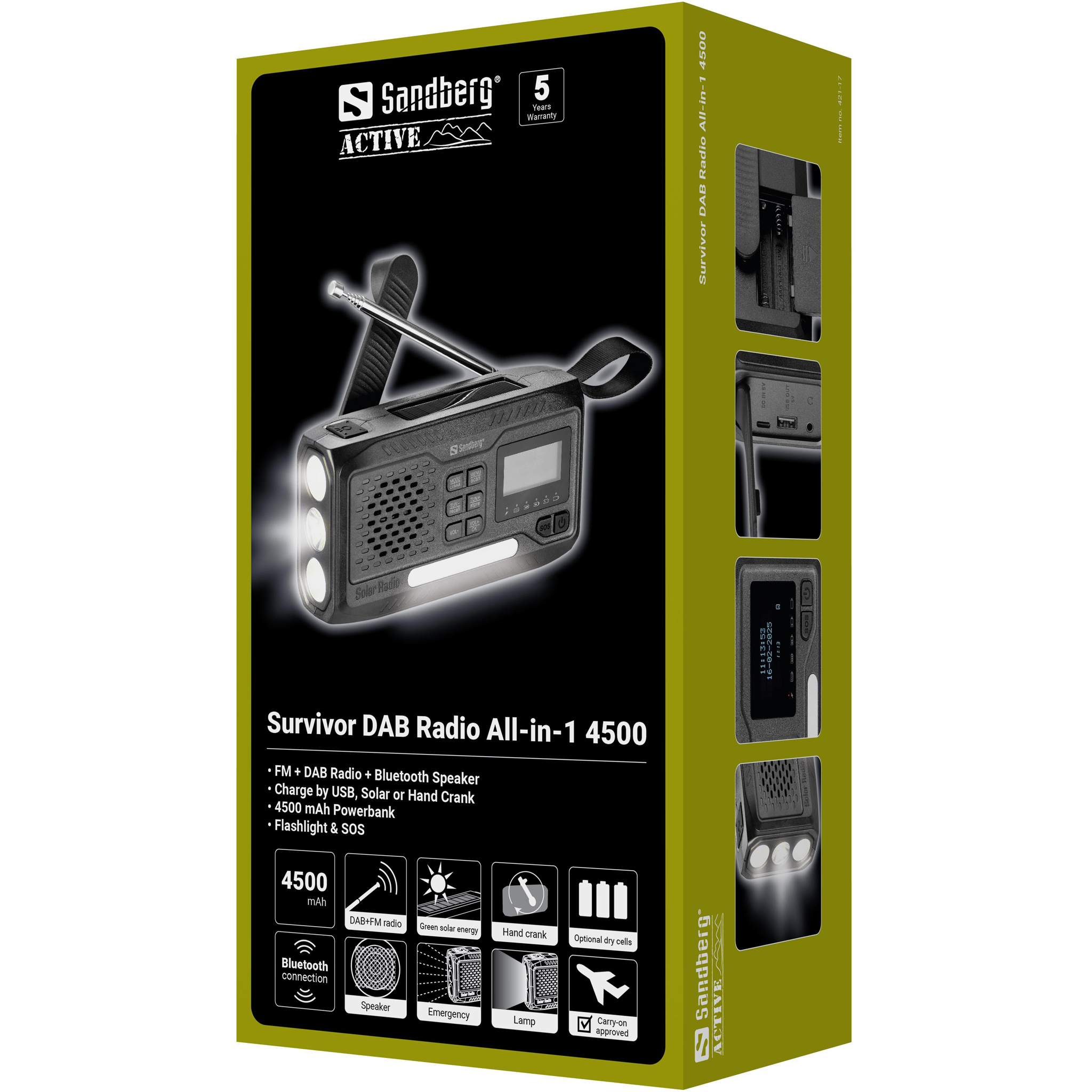 Radio emergjence Sandberg Survivor DAB+/FM 4500 mAh - Image 2