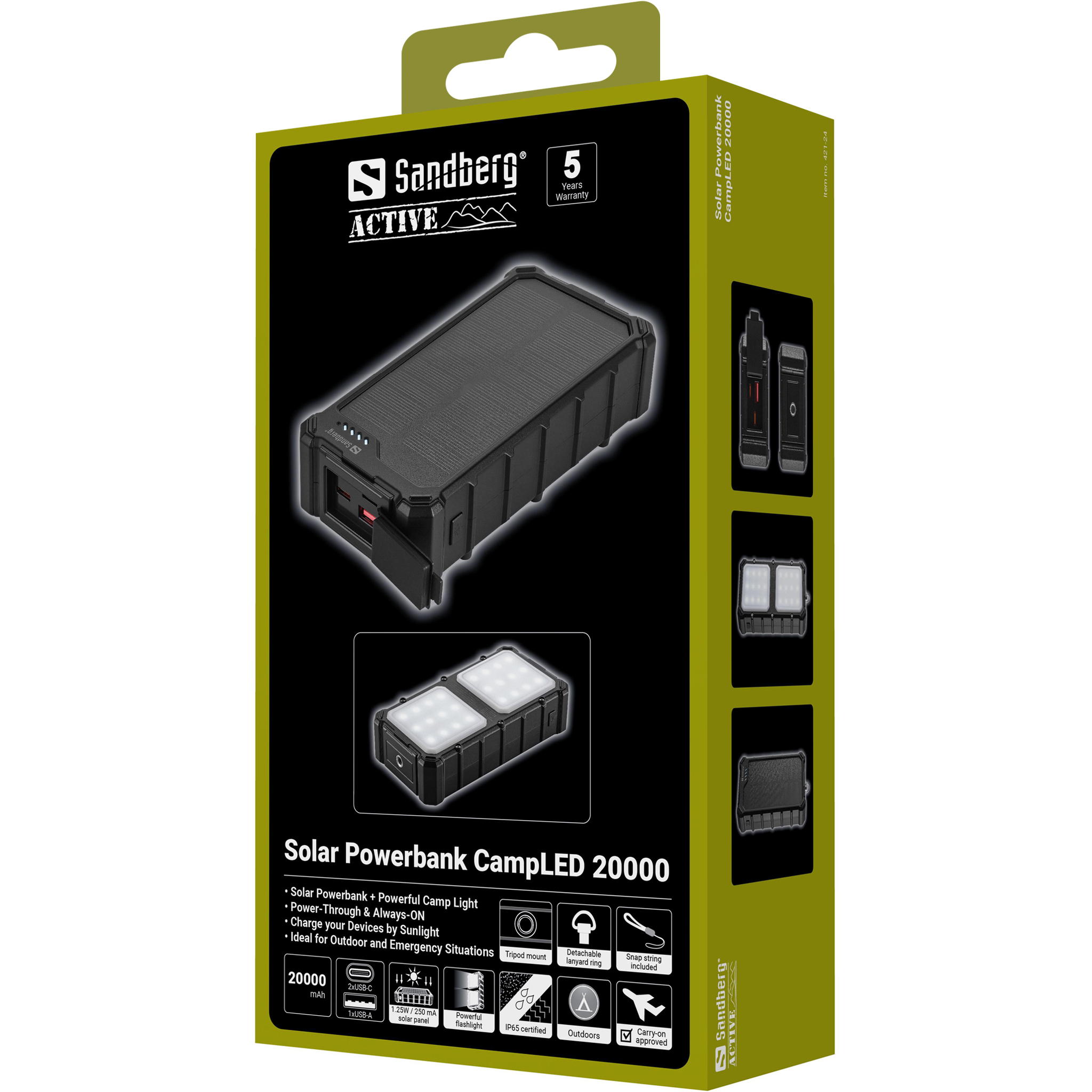 Sandberg Solar Powerbank CampLED 20000 - Image 5