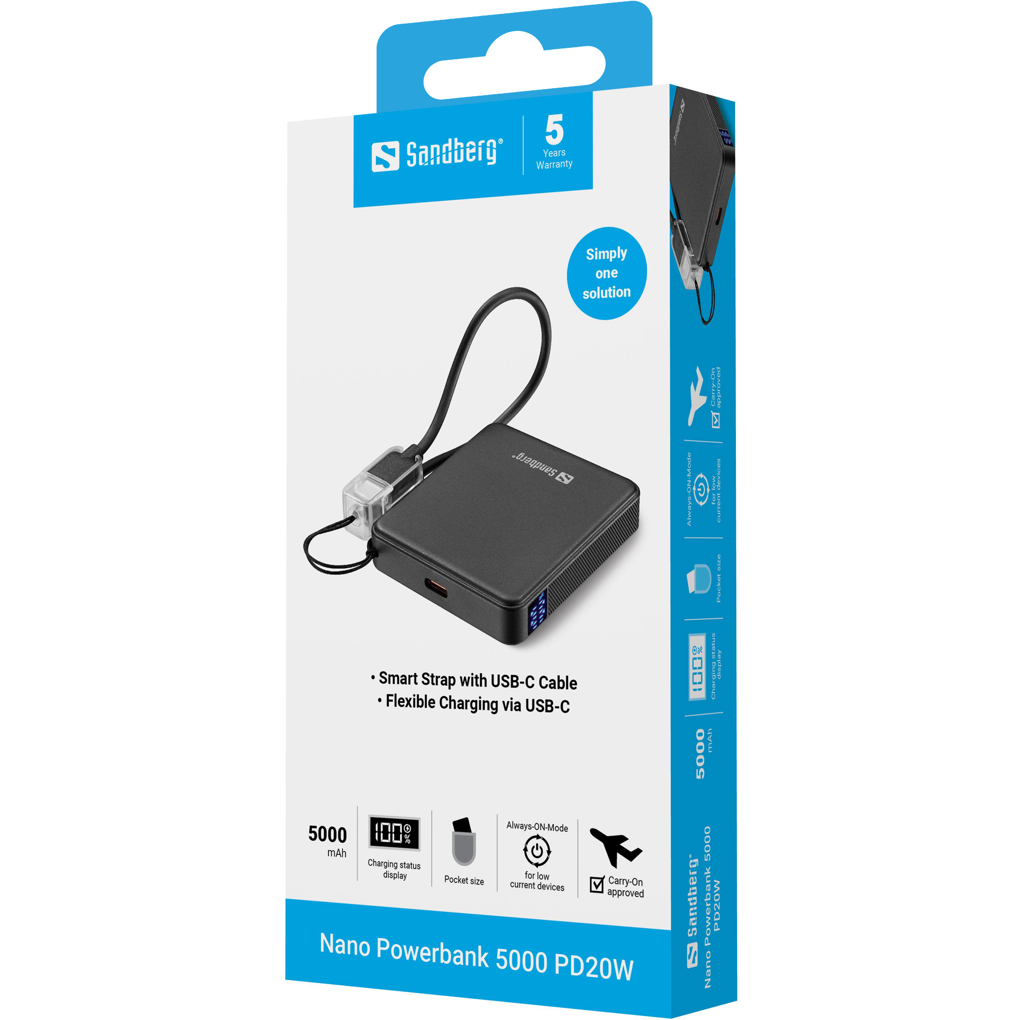 Sandberg Nano Powerbank 5000 PD20W - Image 5